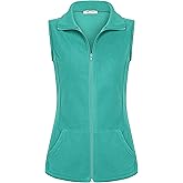SeSe Code Women's Casual Zip Up Front Lightweight Fleece Vest with Pockets