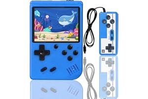 YOUNGWANTS Mini Retro Handheld Game Console with 500 Classic Games in 1, Video Games Play on TV HDMI, 3.0 Inch LCD Screen Rechargeable Portable Video Game Console 1020mAh, Birthday Gifts for Boys Girls Kids Blue