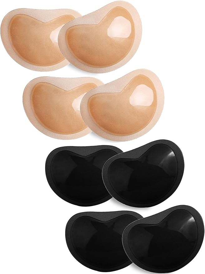 Hestya 4 Pairs Silicone Adhesive Bra Pads Inserts Lift