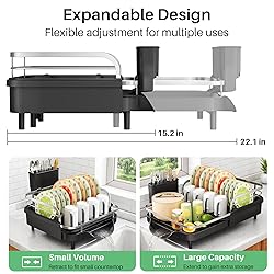 SAYZH Dish Drying Rack - Expandable Dish Rack for