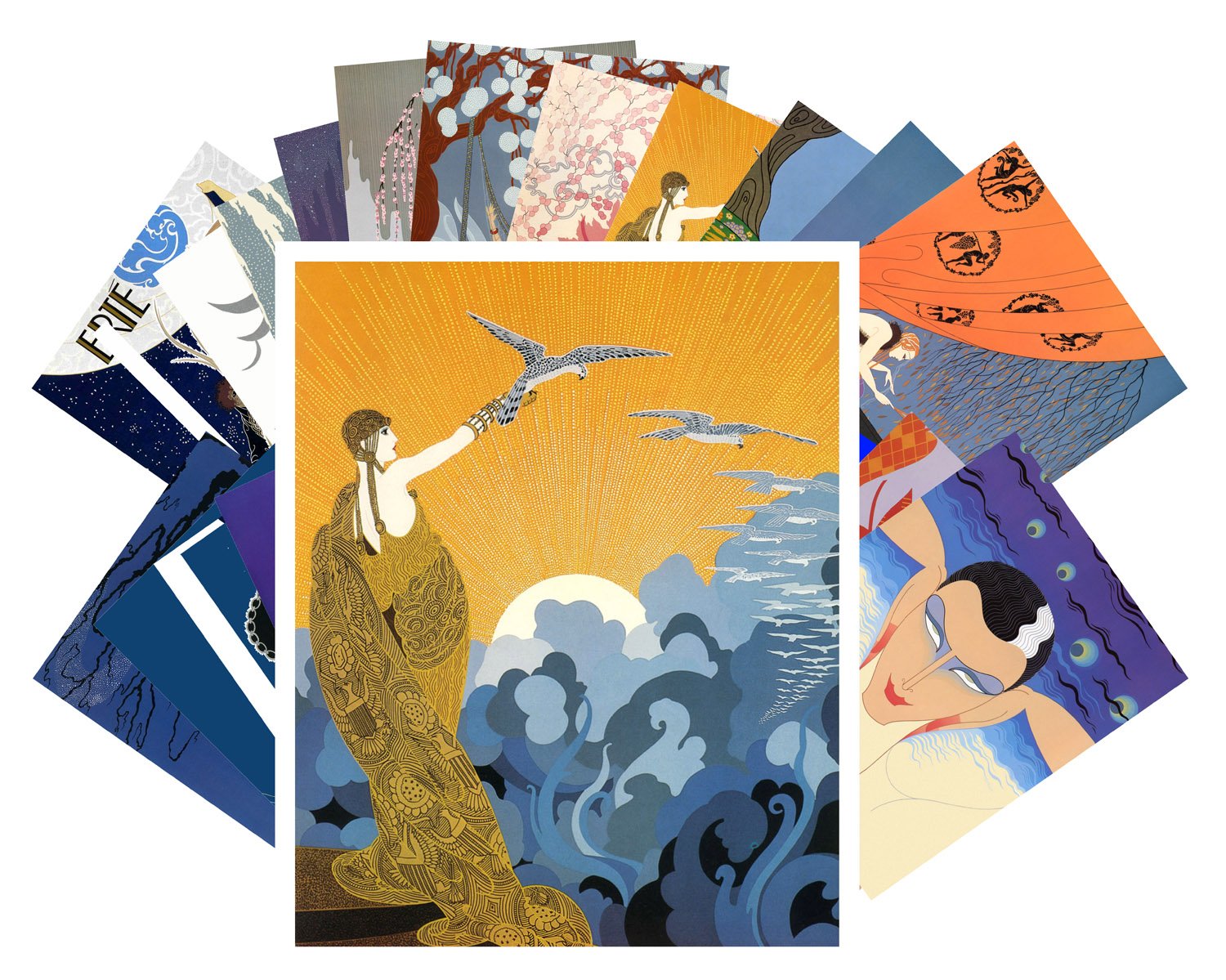 Postcard Pack 24pcs Erte Vintage Painting Art Deco