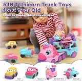 Lehoo Castle 5-in-1 Unicorn Carrier Truck Toy for Toddlers 2 Year Old Girls view 2