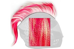 3T-SISTER Helmet Mohawk Hawk Cosplay Wig Helmet Accessory for Motorcycle Bicycle Ski Helmets Real Hair Decorations (Helmet no