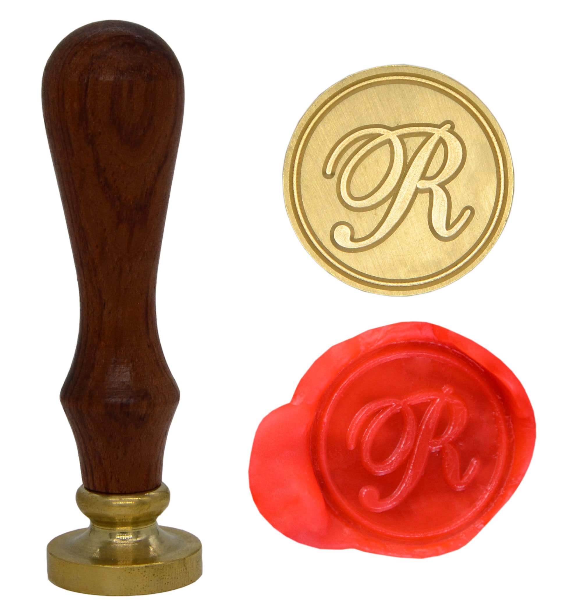 Wax Seal Stamp Letter A-Z, Alphabet Initial Sealing Stamp for Christmas & Thanksgiving Cards, Wedding Invitation W-S-2 (Letter R)
