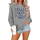 JINTING Football Game Day Sweatshirt Women: Football Season Pullover Football Team Falll Shirts Graphic Long Sleeve Tops