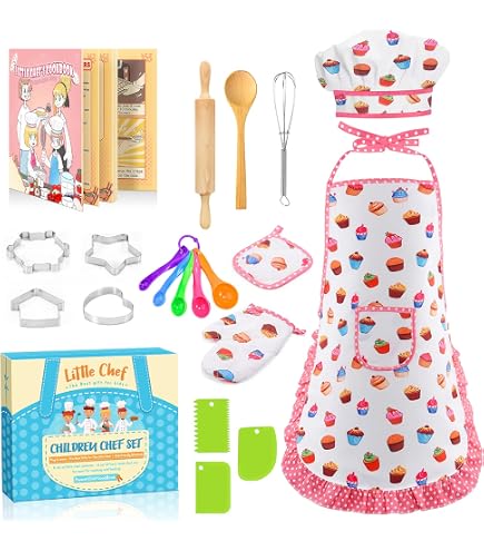 Mua Kids Baking And Cooking Set For Girls, 54PCS Chef Costume Set With