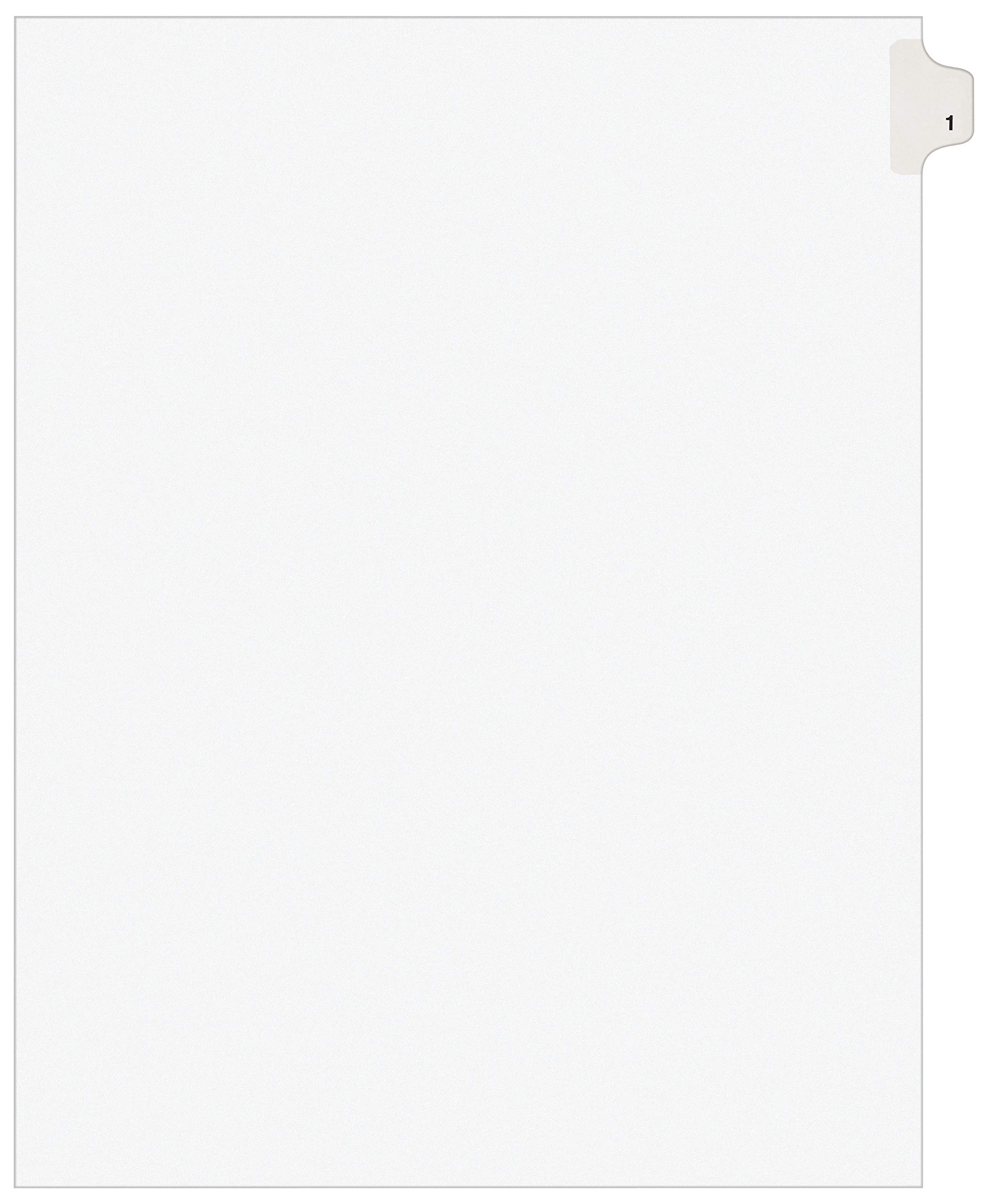 Photo 1 of Avery Individual Legal Exhibit Dividers, Avery Style, 1, Side Tab, 8.5 x 11 inches, Pack of 25 (11911)
