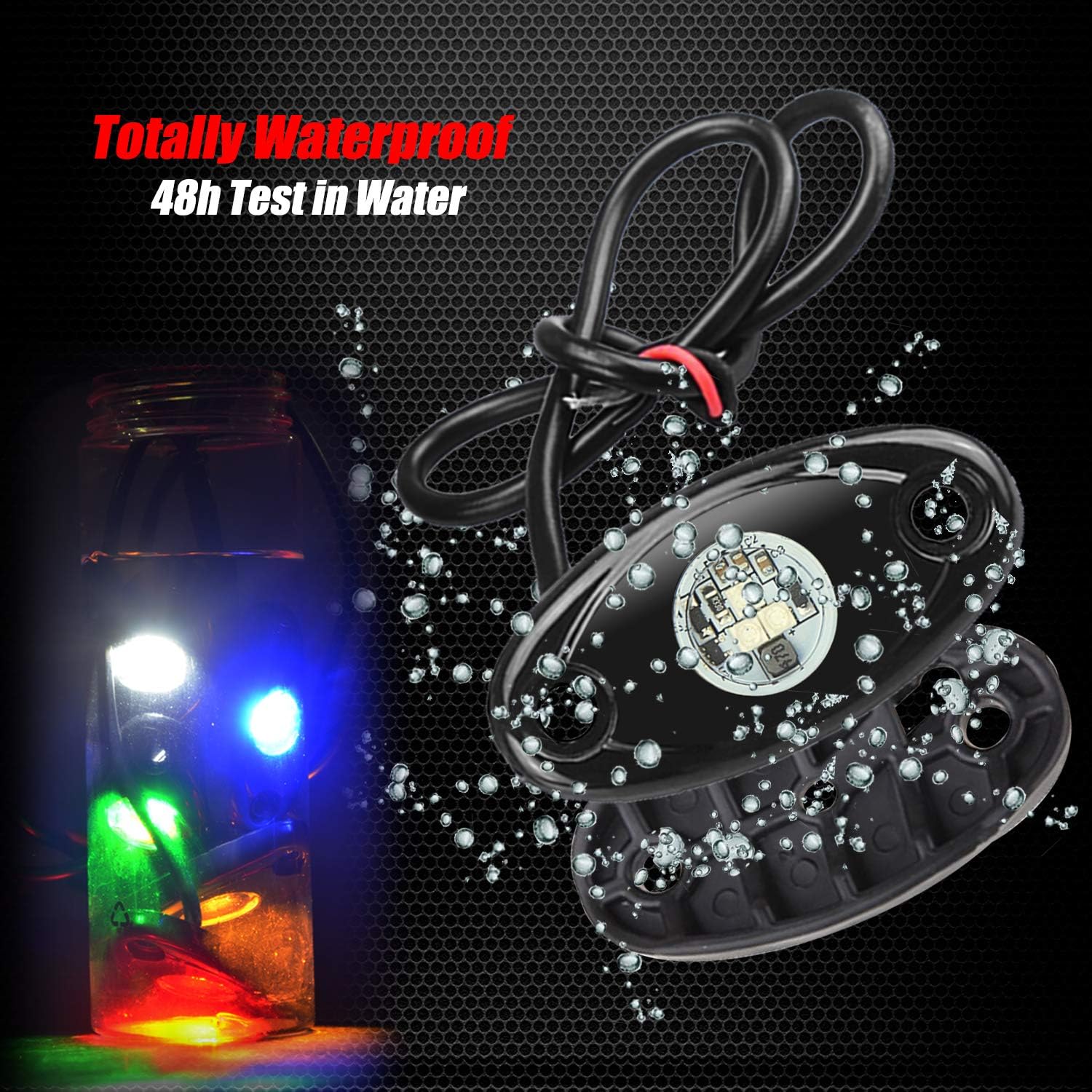 4 Pods LED Rock Lights, Ampper Waterproof LED Neon Underglow Light for Car Truck ATV UTV SUV Offroad Boat Underbody Glow Trail Rig Lamp (Blue): Automotive