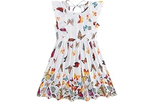 Goodstoworld Toddler Girl Dress for Kids Summer Beach Ruffle Tie Back Dresses for 2-8T