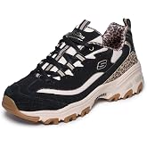 Skechers Womens D'Lites Wild Charm | Air-Cooled Memory Foam Insole, Cushioned midsole with flexible outsole, Sporty fashion sneaker with a lace-up front