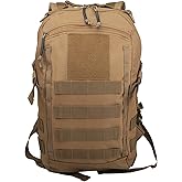 Miramrax 12L Small Backpack Day Pack - Mini Tactical Backpacks Military Daypack Molle Bag Rucksack Bug Out Bag for Hiking Camping Trekking (Tan)