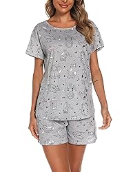 ENJOYNIGHT Womens Pajama Shorts Sets Cotton Pjs