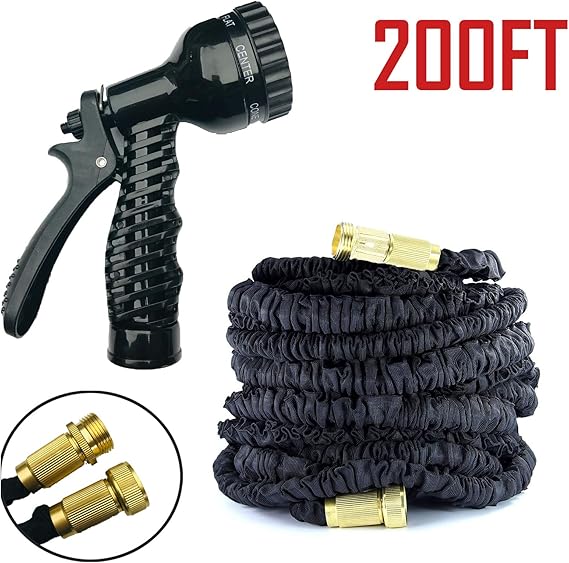 dicn 200FT Garden Hose Pipe Expandable with 7 Function Spray Gun Nozzle