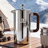 TOMAKEIT 1L/34 Oz French Press Coffee Maker,304 Stainless Steel Coffee Press,Durable &amp; Easy Clean,Leak-Proof Design,Prensa Francesa Para Cafe for Home,Office,Camping (Silver-Upgrade)