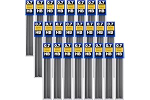 OPVIXI 720 pcs 0.7 mm Lead Refills, Mechanical Pencil Lead HB, Break Resistant Pencil Refills, Black, 24 Tubes, 30 Pieces per Tube