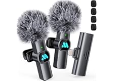 Leettus 2pcs Lavalier Wireless Microphone for iPhone iPad, Wireless Microphone for Video Recording, Game Live Streaming, Inte