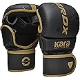 RDX MMA Gloves Sparring Grappling, Hybrid Open Palm Martial Arts Mitts Men Women, Maya Hide Leather Wrist Support, Cage Fighting Combat Sports Boxing Glove Training, Muay Thai, Punching Bag Kickboxing
