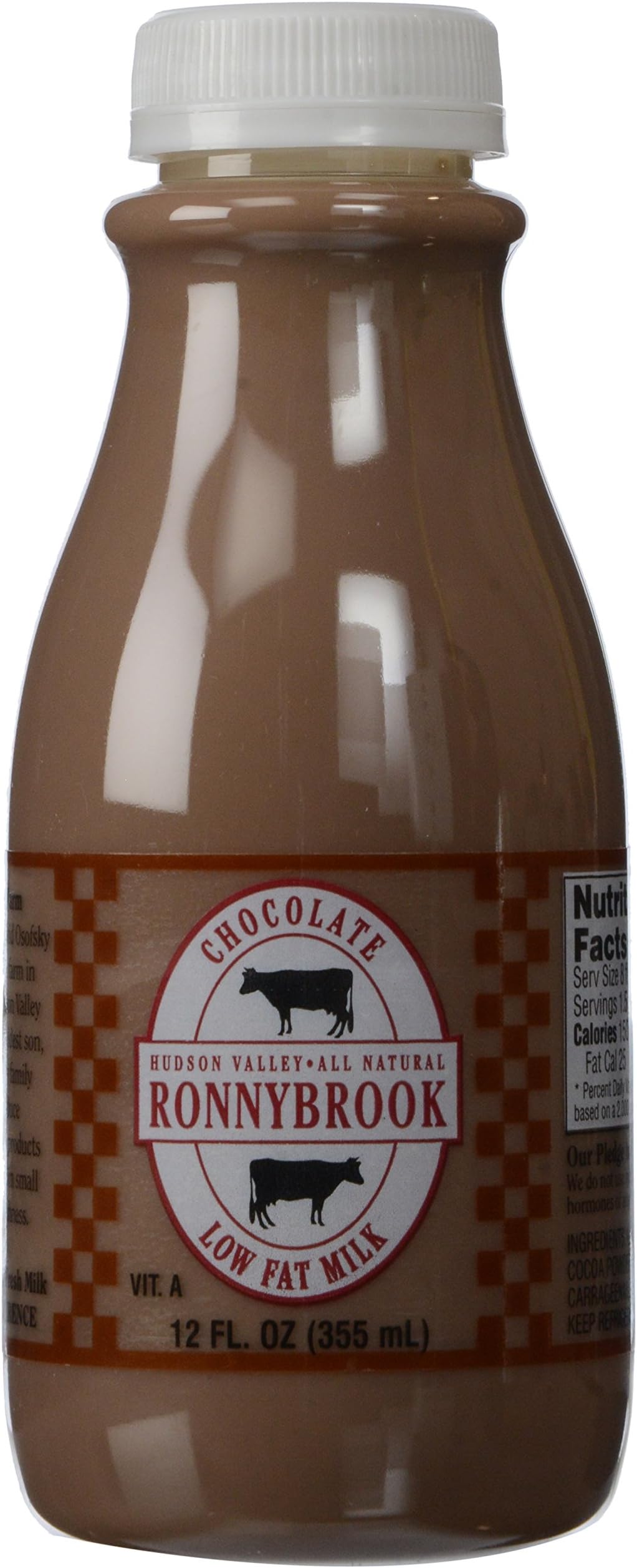 Ronnybrook Chocolate 1% Lowfat Milk, 12 oz