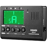 Donner Metronome Tuner for All Instruments - Guitar, Bass, Violin, Ukulele, Trumpet, Chromatic, Clarinet, Flute, 3 in 1 Digital Metronome with Tuner/Metronome/Tone Generator, DMT-01