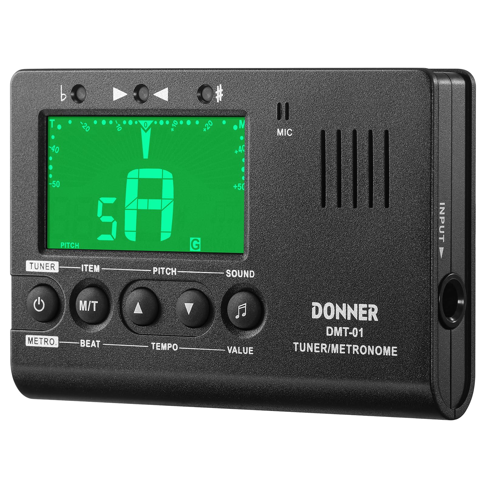 Donner Metronome Tuner for All Instruments - Guitar, Bass, Violin, Ukulele, Trumpet, Chromatic, Clarinet, Flute, 3 in 1 Digital Metronome with Tuner/Metronome/Tone Generator, DMT-01
