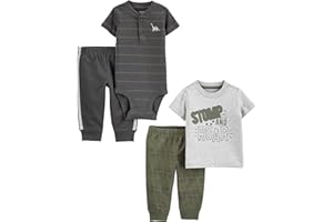 Simple Joys by Carter's Baby Boys' 4-Piece Bodysuit, Top, and Pant Set