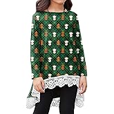 Arshiner Girls Tunic Tops Casual Basic Loose Soft Swing Pullover Long Blouse T-Shirt Tee