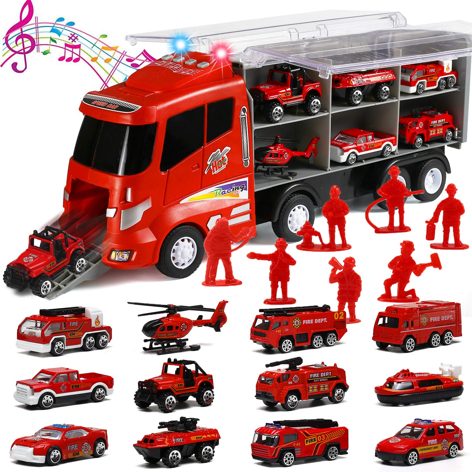 Buy 20 in 1 Diecast Fire truck with Realistic Engine Sounds and