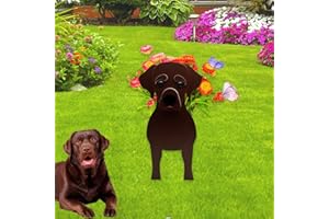 strolfay Chocolate Labrador Dog Planter Plant Pots,Cute Dog Flower Planter,Gifts for Pet Lovers,Unique Animal Plant Pots,Office,Indoor Outdoor Garden Decor((9.45 * 6.38 * 13.39in)