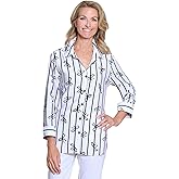 MULTIPLES Women's Roll Tab Long Sleeves 1-Pocket Button Front Shirt