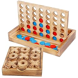 Glintoper Tic Tac Toe & 4 in a Row Table Games Set