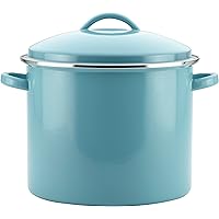 Farberware Enamel on Steel Stock Pot/Stockpot with Lid - 16 Quart, Blue