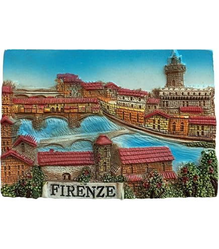 Calamita Frigorifero Firenze Italia 3D - Statua David Souvenir Viaggio - Magnete In Resina 8x7 Cm - 4