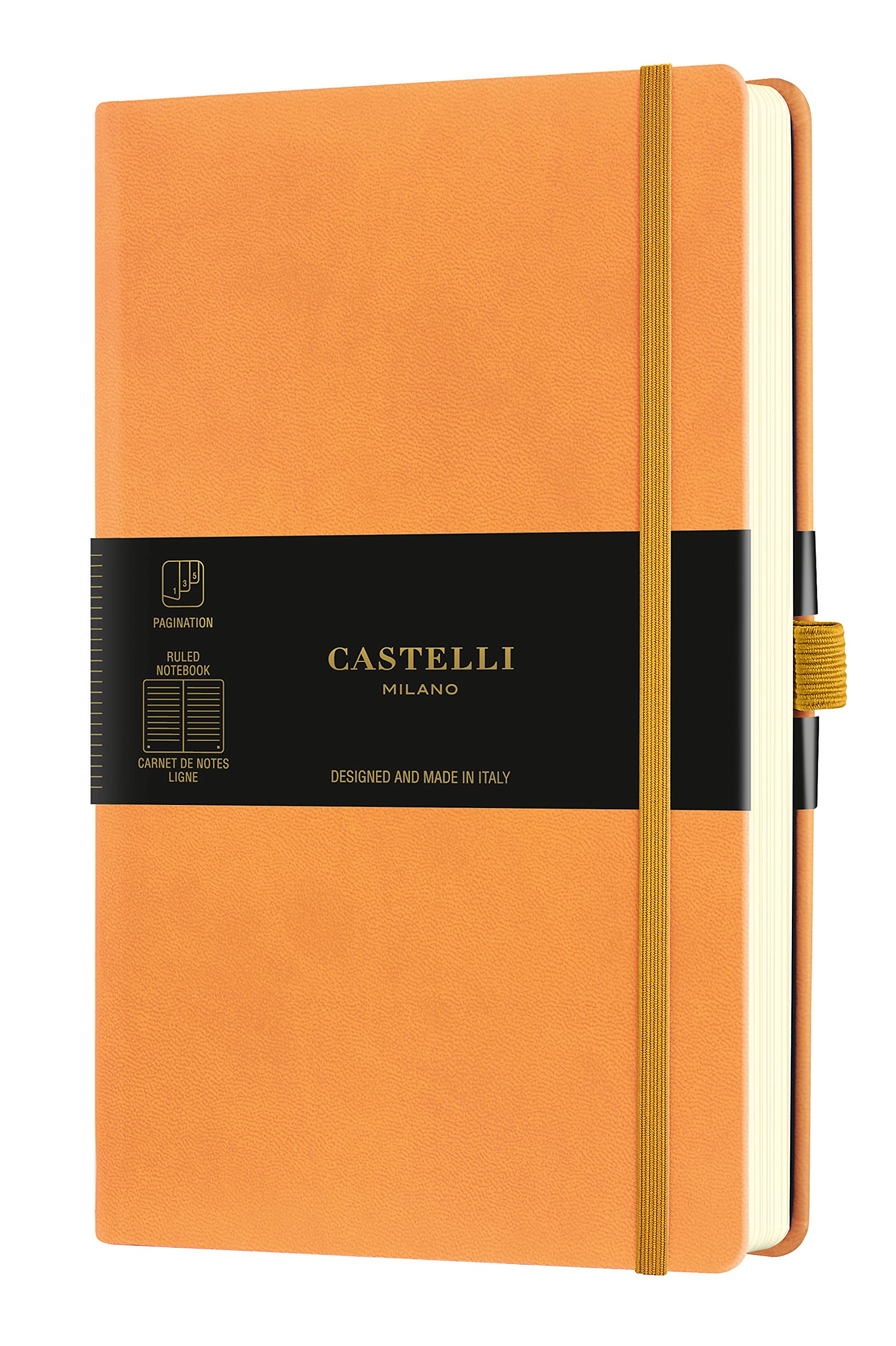 Castelli Milano 0QC625-003 13 x 21 cm Lined Watercolour Notes, Clementine