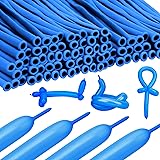 260 Balloons 100 Pcs Blue Long Balloons For Tying