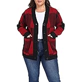 Shiaili Warm Plus Size Sweater Coats Soft Stretched Cardigan for Women