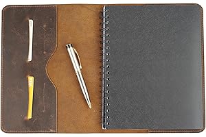 THE ANTIQ TheAntiq XL Leather Journal Cover Handmade, Leather Notebook Cover, Leather Cover with Card Slots Genuine Leather, Refillable Leather (Brown) for Men & Women