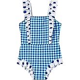 LIZENS Girls One Piece Swimsuit Ruffles Bathing Suit for Kids 2-12T
