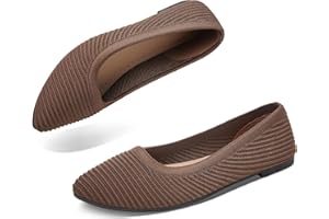 ALTOCIS Womens Knit Ballet Flats Ladies Comfortable Pointed-Toe Dressy Shoes Casual Soft Flat Shoes Ballerina Walking Flats Shoes