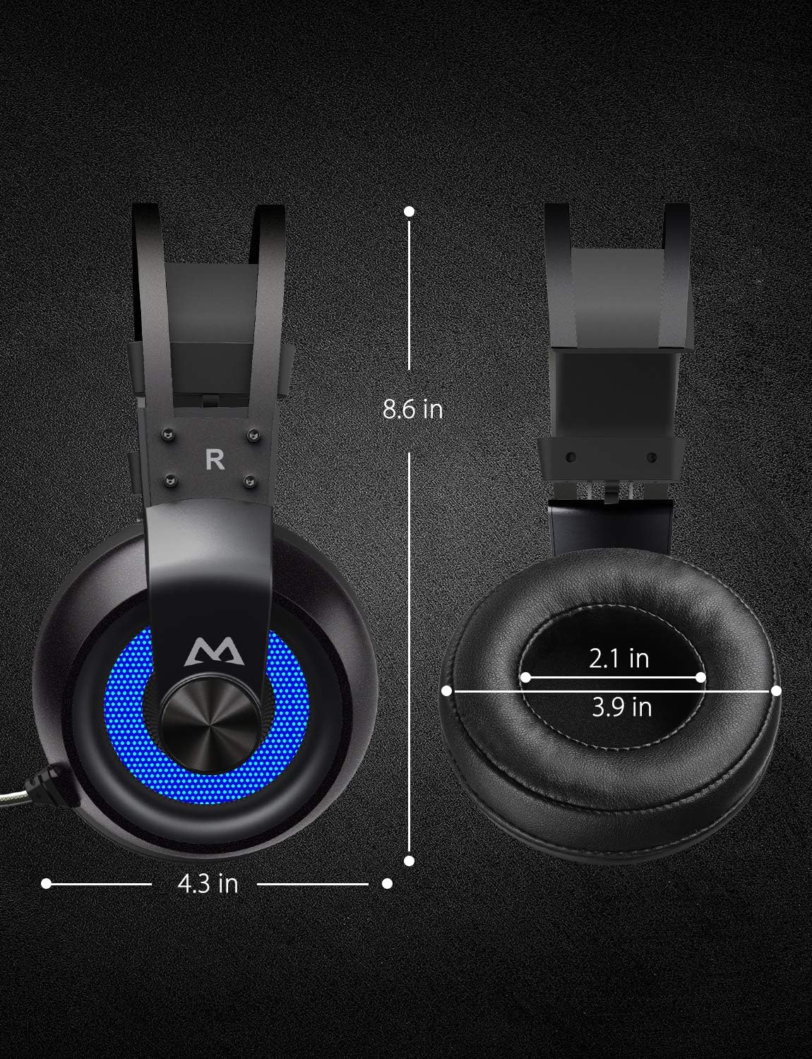 Mpow EG3 pro Gaming Headset with 3D Surround Sound, PS4 Xbox One Headset with Noise Cancelling Mic, Gaming Chat Headset, Over-Ear Gaming Headphones for PC, Xbox 1, PS4, Nintendo Switch: Electronics