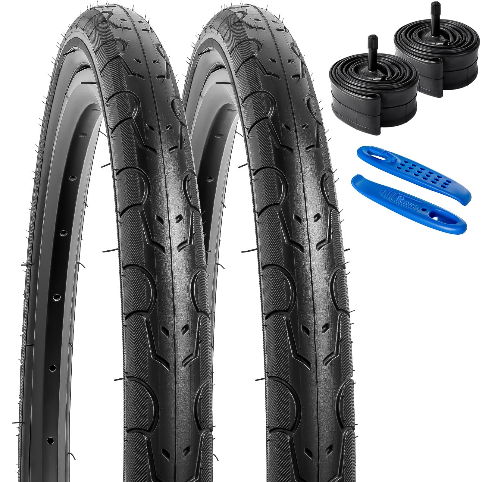 YunSCM 2Pcs 20 inch Bike Tyres 20x1.50 Tires 40-406 and 20 inch Inner Tubes AV32mm Valve Compatible with 20 x 1.50 20x1.5 Road bikes, city bikes Bicycle Bike Tyre