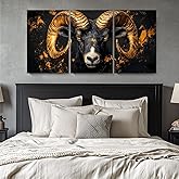 Wivsev Capricorn Artwork,Capricorn Wall Art,Aries Wall Art,Animal Wall Decor,Sheep Abstract Canvas Wall Decor for Bedroom,Livingroom,Office (12