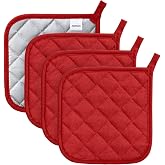 Joyhalo 4 Pack Heat Resistant Pot Holders - Terry Cloth Sets for Cooking &amp; Baking