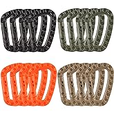 16 Pack Tactical Carabiners Keychain D Rings Spring Snap Gear Clip Utility Hooks Backpack Hanging Buckle Travelling for Camping