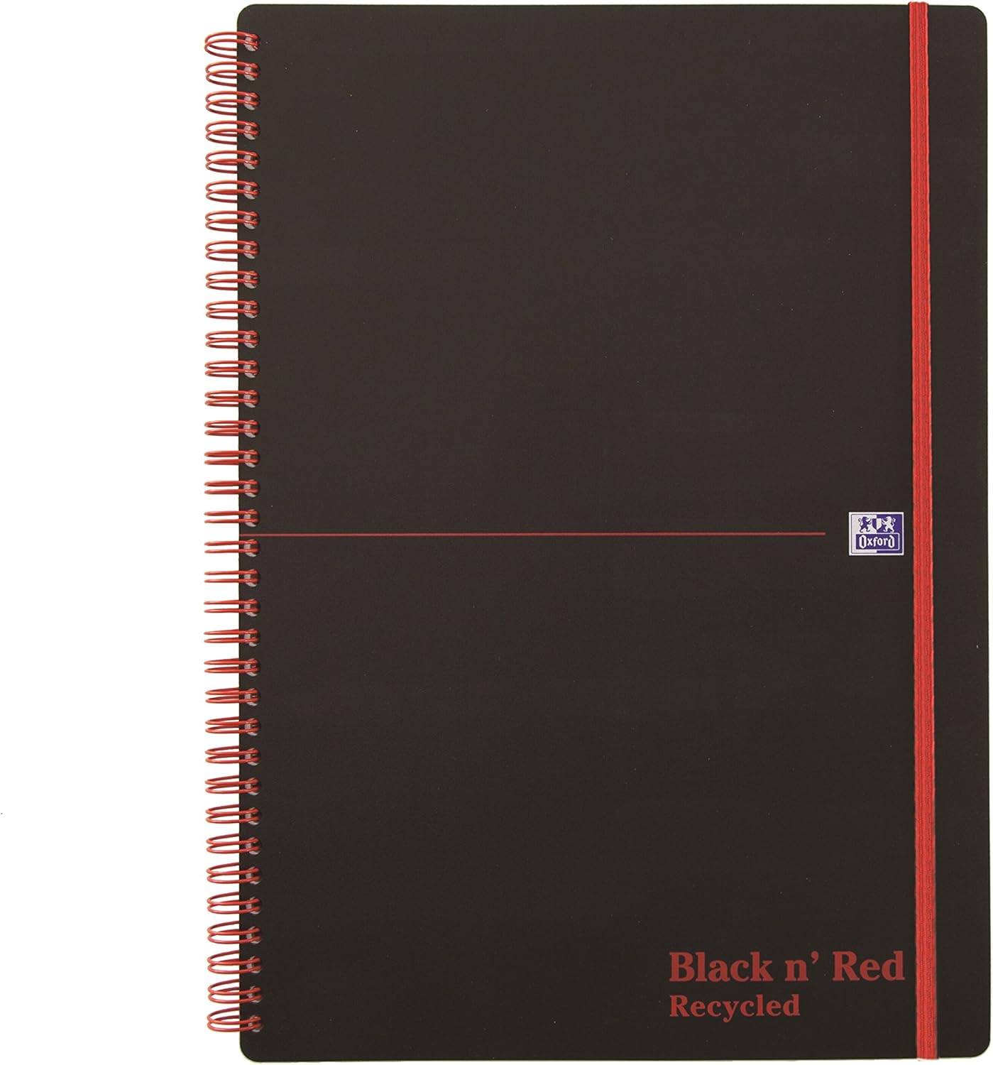 Oxford Black n' Red, A4 Notebook Recycled, Poly, Wirebound, Lined, 1