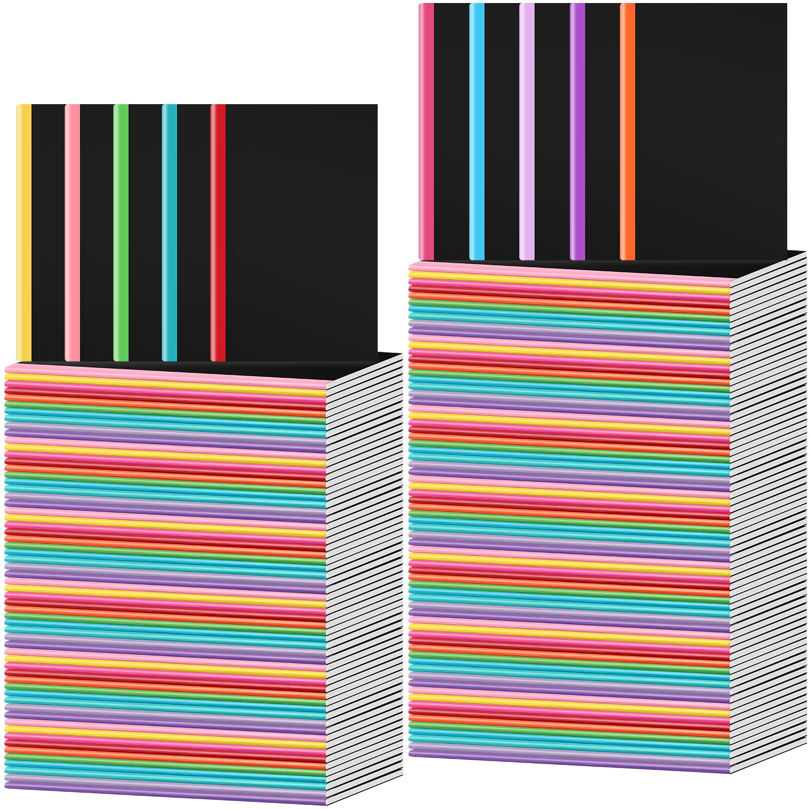 Photo 1 of (missing few)  30+ Pack Composition Notebooks A5/A6 Ruled Lined Composition Kraft Notebooks Bulk Soft Cover Journals Travel Diary Memo for Students Classroom Office Supplies(A5,Novel Color)