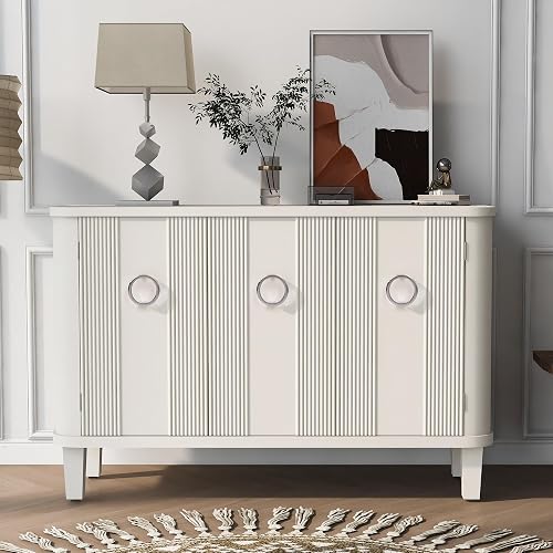 Amposei Accent Cabinet 47.2-Inch Wooden Storage Sideboard Console ...