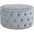 Christopher Knight Home Zelfa Velvet Ottoman, Light Grey