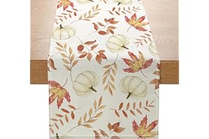 ONFAON Fall Decorations for Home, Fall Table Runner 13x72 Inch, Pumpkins Maple Leaves Thanksgiving Farmhouse Decor Table Decoration for Kitchen Dinning, Indoor Outdoor Dinner Party ZQZX04
