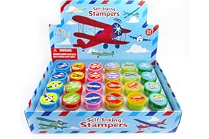 TINYMILLS 24 Pcs Airplane Stampers for Kids Birthday Party Favors Bag Stuffers Pinata Fillers Classroom Rewards Carnival Prizes Gifts
