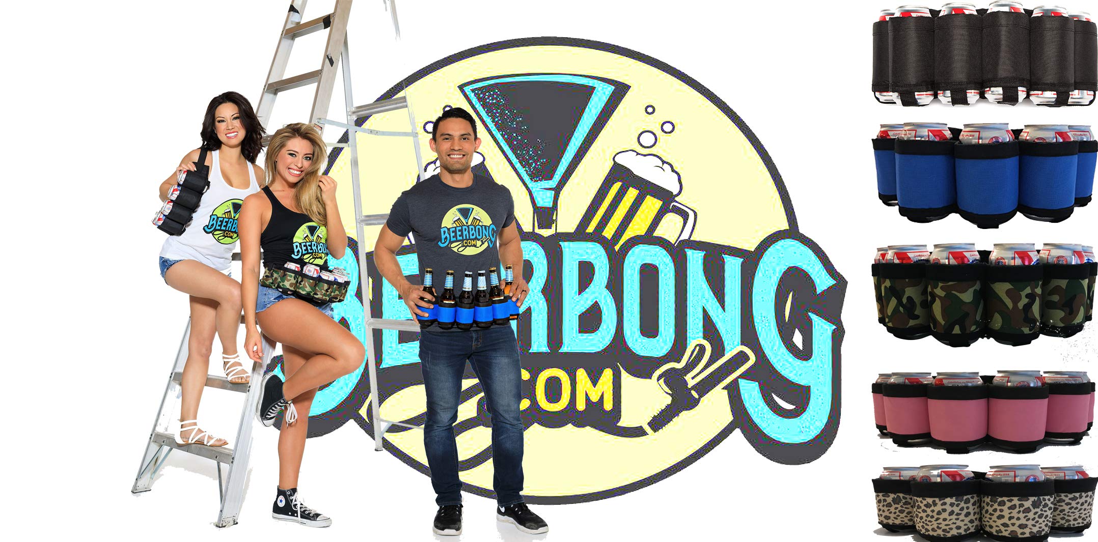 Beer Belt Tough Insulated Holder for 6 Cold Beers Adjustable Waist